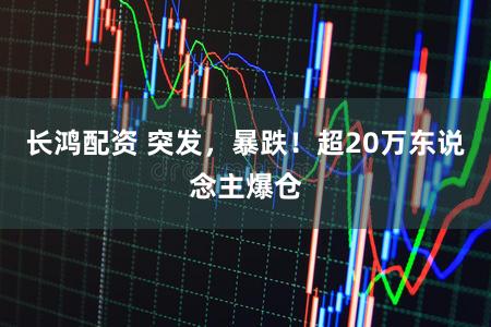 长鸿配资 突发，暴跌！超20万东说念主爆仓