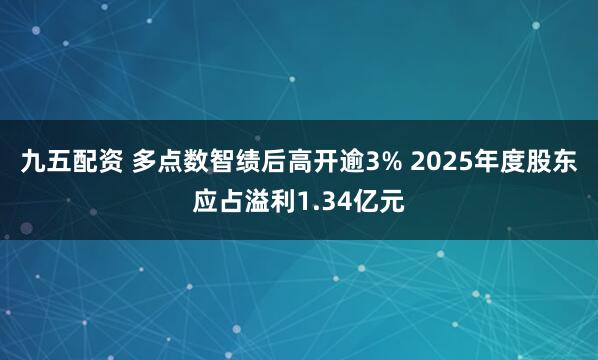 九五配资 多点数智绩后高开逾3% 2025年度股东应占溢利1.34亿元